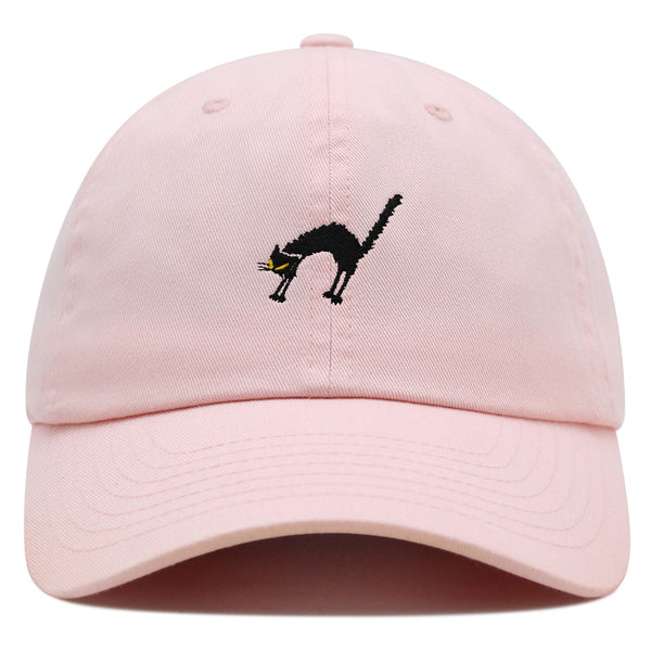 Scared Cat Premium Dad Hat Embroidered Baseball Cap Black Cat