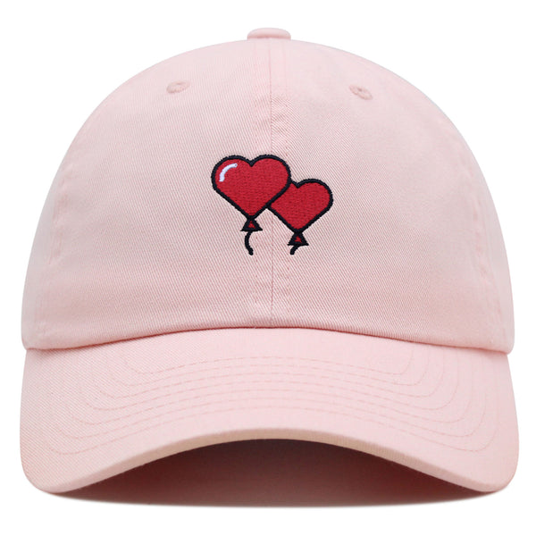 Heart Balloon Premium Dad Hat Embroidered Baseball Cap Red Ballon