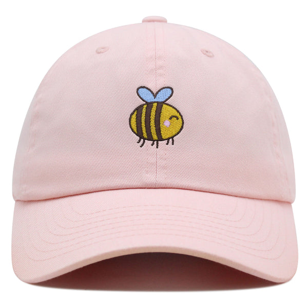 Smiling Honey Bee Premium Dad Hat Embroidered Cotton Baseball Cap Honey Bee