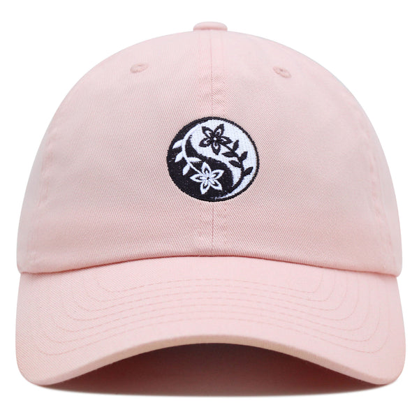 Flower Ying Yang Premium Dad Hat Embroidered Cotton Baseball Cap Symbol