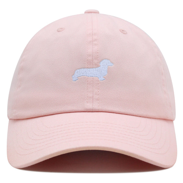 Dachshund Silhouette Premium Dad Hat Embroidered Cotton Baseball Cap Outline