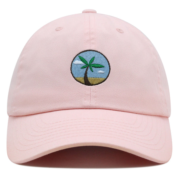 Oasis Palm Tree Premium Dad Hat Embroidered Cotton Baseball Cap