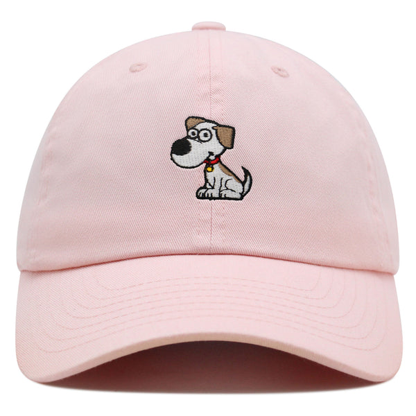 Dog with Red Collar Premium Dad Hat Embroidered Cotton Baseball Cap Cartoon Puppy