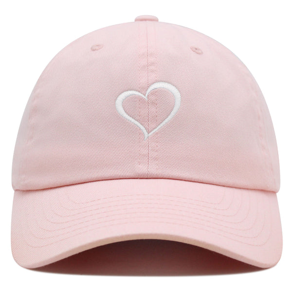 Modern Heart Premium Dad Hat Embroidered Cotton Baseball Cap White Love