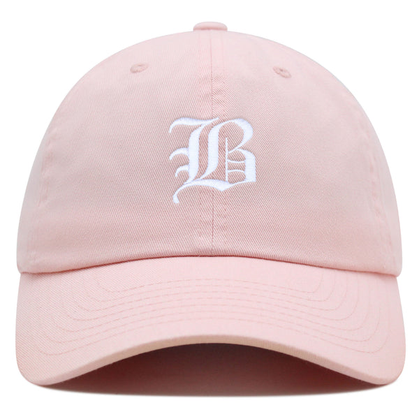 Old English Letter B Premium Dad Hat Embroidered Cotton Baseball Cap English Alphabet