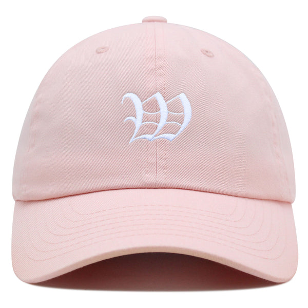 Old English Letter W Premium Dad Hat Embroidered Cotton Baseball Cap English Alphabet