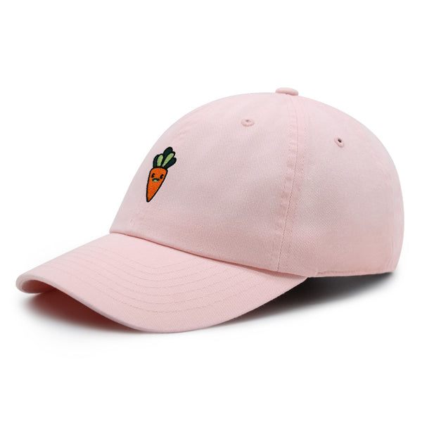 Smiling Carrot Premium Dad Hat Embroidered Baseball Cap Vegetable Vegan