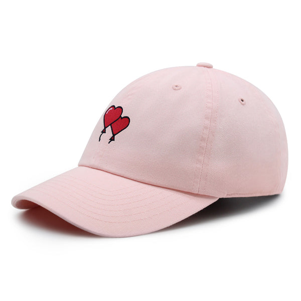 Heart Balloon Premium Dad Hat Embroidered Baseball Cap Red Ballon