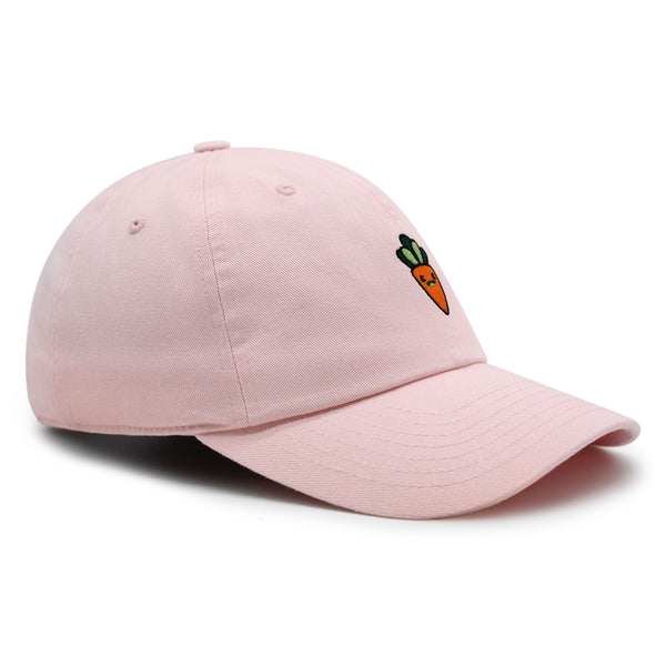 Smiling Carrot Premium Dad Hat Embroidered Baseball Cap Vegetable Vegan