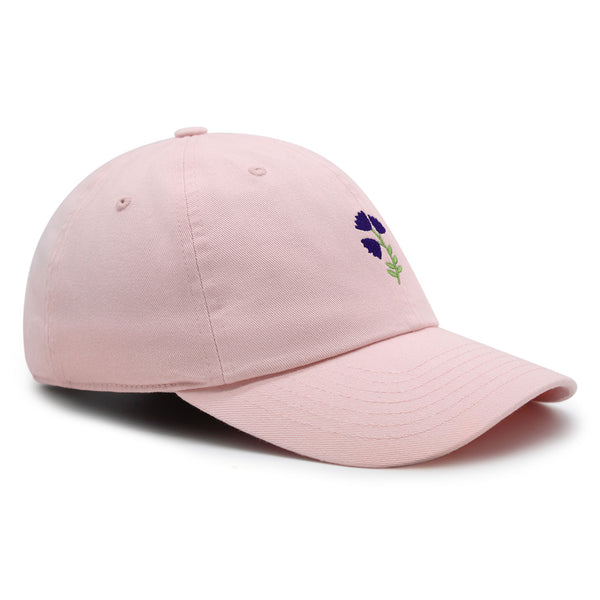 Purple flower Premium Dad Hat Embroidered Baseball Cap Purple Floral