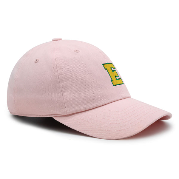 Initial E College Letter Premium Dad Hat Embroidered Cotton Baseball Cap Yellow Alphabet