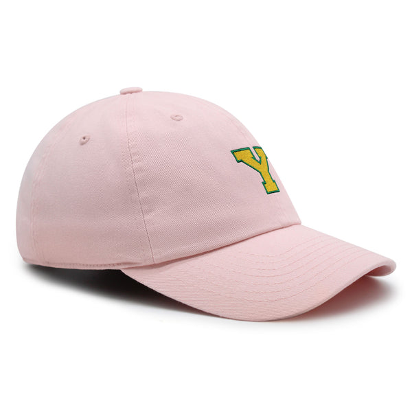 Initial Y College Letter Premium Dad Hat Embroidered Cotton Baseball Cap Yellow Alphabet