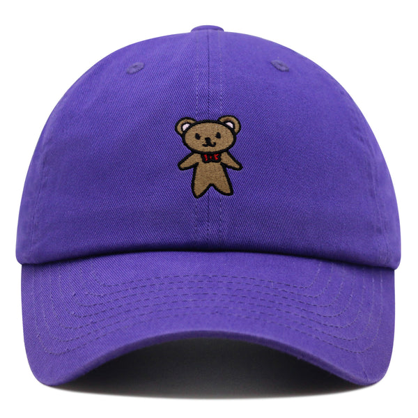 Teddy Bear Premium Dad Hat Embroidered Baseball Cap Ribbon Brown