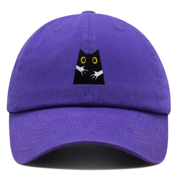 Hugs Premium Dad Hat Embroidered Baseball Cap Black Cat Mom