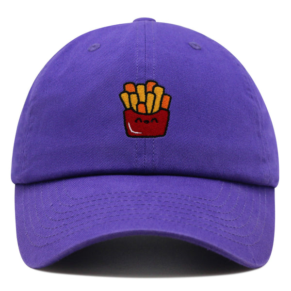 Smiling French Fries Premium Dad Hat Embroidered Baseball Cap Chips Fast Food