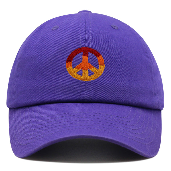 Peace Symbol Premium Dad Hat Embroidered Baseball Cap Hippie Logo