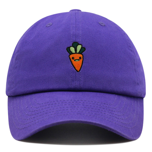 Smiling Carrot Premium Dad Hat Embroidered Baseball Cap Vegetable Vegan