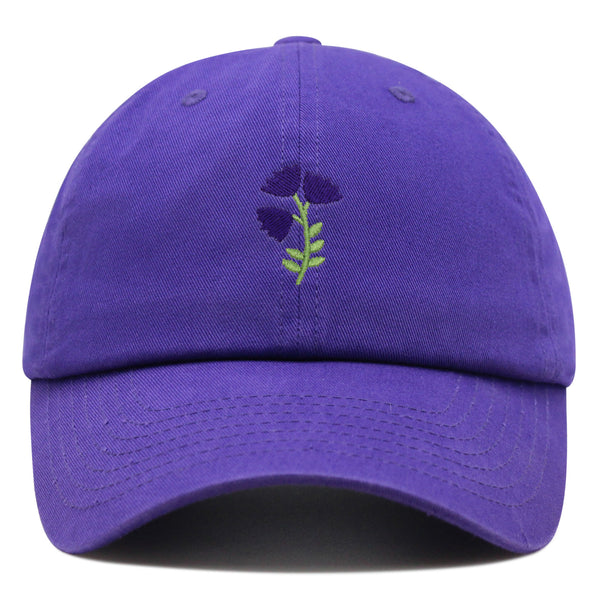 Purple flower Premium Dad Hat Embroidered Baseball Cap Purple Floral