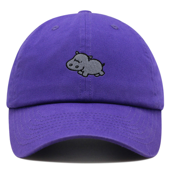 Cute Hippo Premium Dad Hat Embroidered Baseball Cap Hippopotamus Zoo