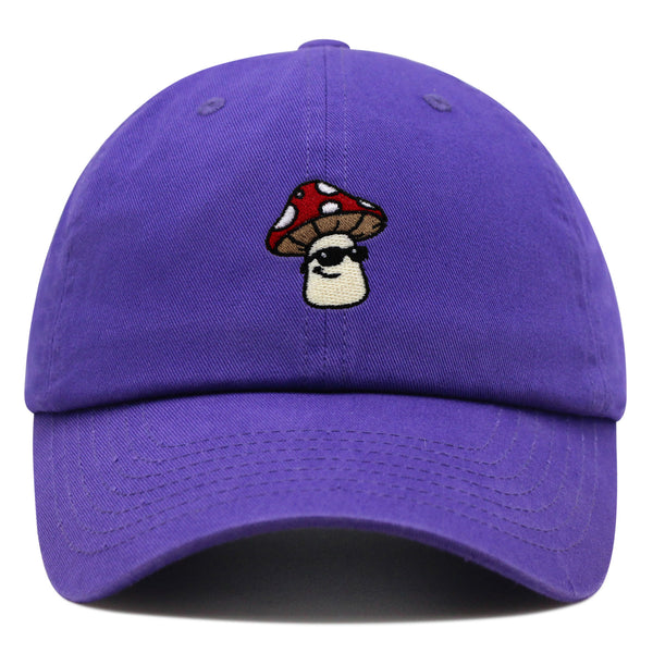 Mushroom with Sunglasses Premium Dad Hat Embroidered Baseball Cap Cool Funny