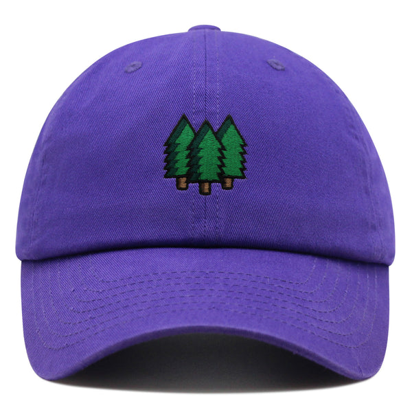 Trees Premium Dad Hat Embroidered Baseball Cap Forest Hiking