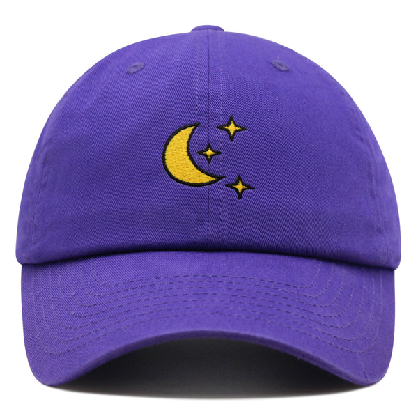 Moon Premium Dad Hat Embroidered Baseball Cap Space Sky Night