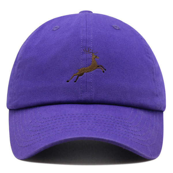 Deer Premium Dad Hat Embroidered Baseball Cap Hunting Jumping