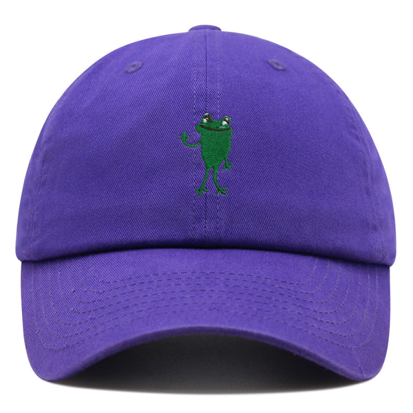 Frog Hi! Premium Dad Hat Embroidered Baseball Cap Cute