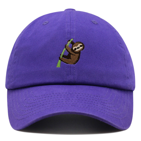 Sloth Premium Dad Hat Embroidered Baseball Cap Animal Tree