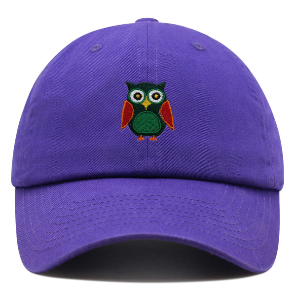 Owl Premium Dad Hat Embroidered Baseball Cap Bird Green