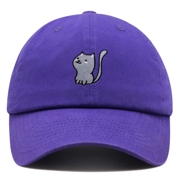 Meow Premium Dad Hat Embroidered Baseball Cap Cat Kitty