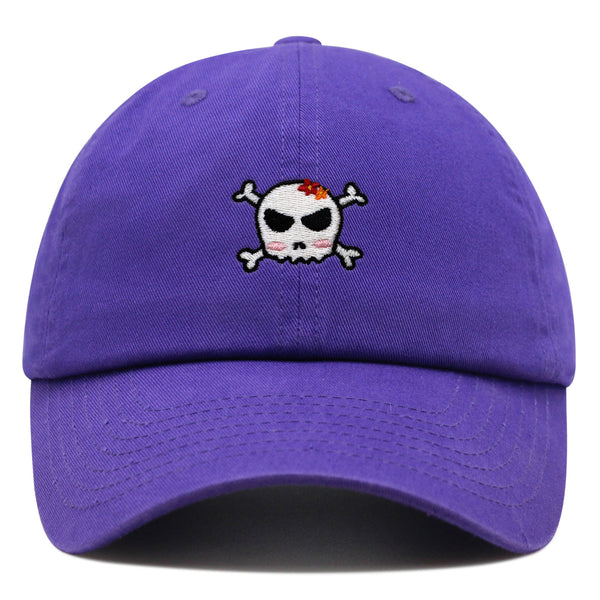 Skull Premium Dad Hat Embroidered Baseball Cap Ribbon Girly