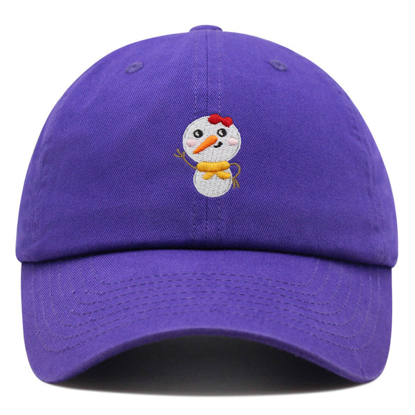 Snowman Premium Dad Hat Embroidered Baseball Cap Winter Snow