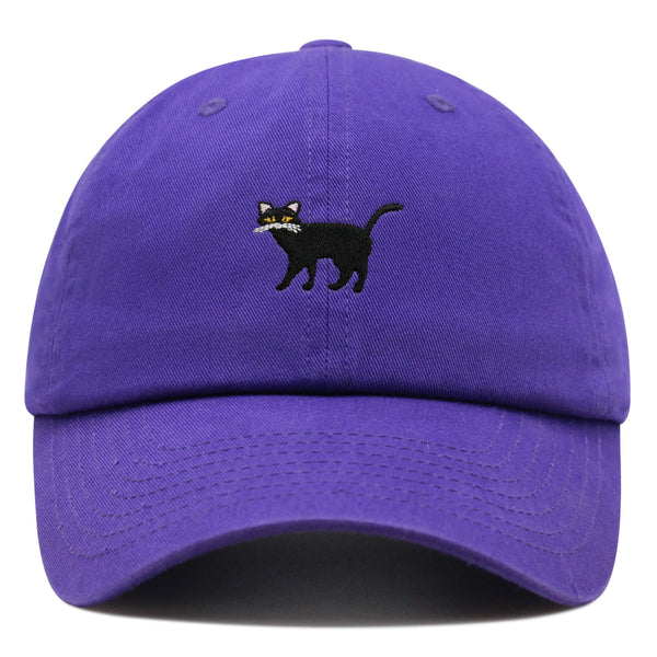 Black Cat Premium Dad Hat Embroidered Baseball Cap Cute Kitty