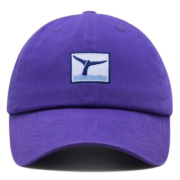Whale Tail Premium Dad Hat Embroidered Baseball Cap Ocean Logo