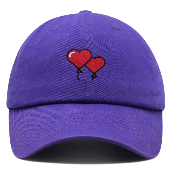 Heart Balloon Premium Dad Hat Embroidered Baseball Cap Red Ballon