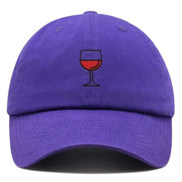 Red Wine in Glass Premium Dad Hat Embroidered Baseball Cap Romantic Night