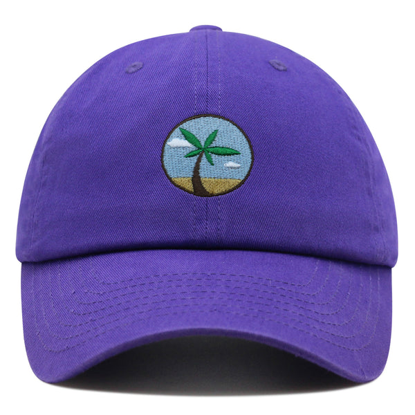 Oasis Palm Tree Premium Dad Hat Embroidered Cotton Baseball Cap