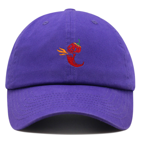 Jalapeno Skull Premium Dad Hat Embroidered Cotton Baseball Cap Spicy Pepper