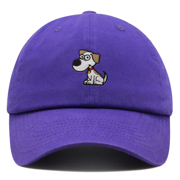 Dog with Red Collar Premium Dad Hat Embroidered Cotton Baseball Cap Cartoon Puppy