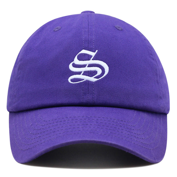 Old English Letter S Premium Dad Hat Embroidered Cotton Baseball Cap English Alphabet