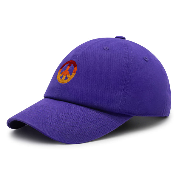 Peace Symbol Premium Dad Hat Embroidered Baseball Cap Hippie Logo