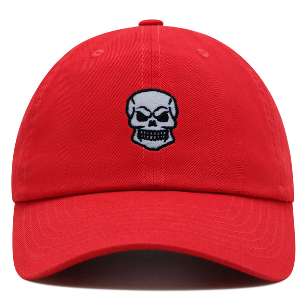 Skull Front View Premium Dad Hat Embroidered Baseball Cap Grunge