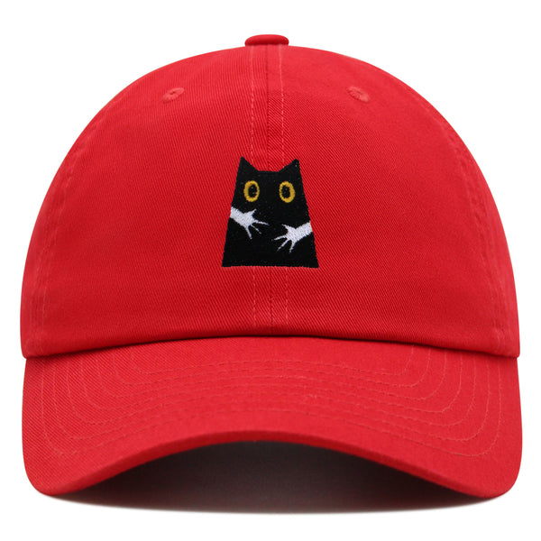 Hugs Premium Dad Hat Embroidered Baseball Cap Black Cat Mom