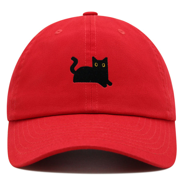 Black Cat Premium Dad Hat Embroidered Baseball Cap Cat Mom