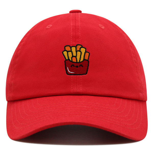 Smiling French Fries Premium Dad Hat Embroidered Baseball Cap Chips Fast Food