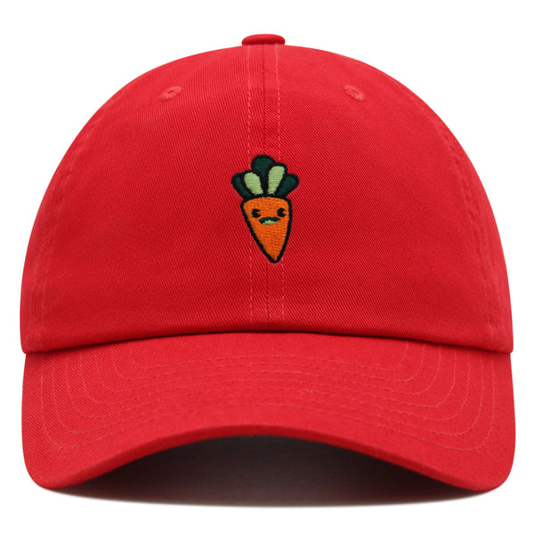 Smiling Carrot Premium Dad Hat Embroidered Baseball Cap Vegetable Vegan