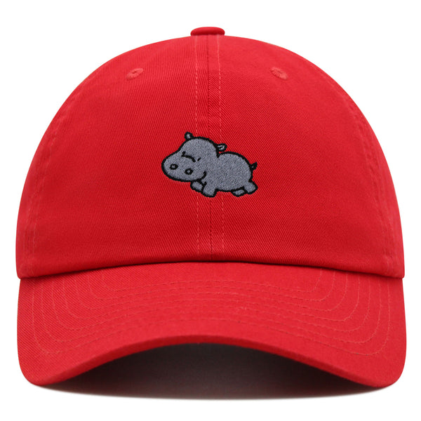 Cute Hippo Premium Dad Hat Embroidered Baseball Cap Hippopotamus Zoo