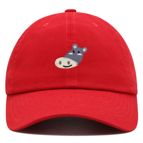 Cute Hippo Face Premium Dad Hat Embroidered Baseball Cap Zoo Hippopotamus