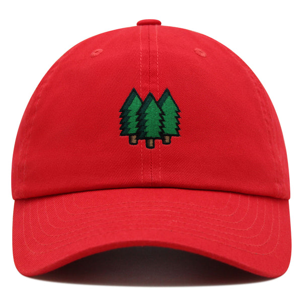 Trees Premium Dad Hat Embroidered Baseball Cap Forest Hiking